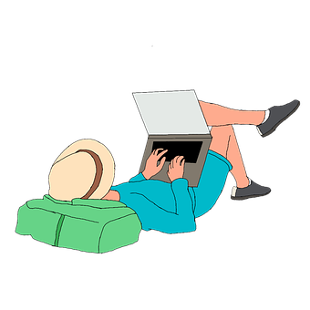 Casual Laptop Usage PNG image