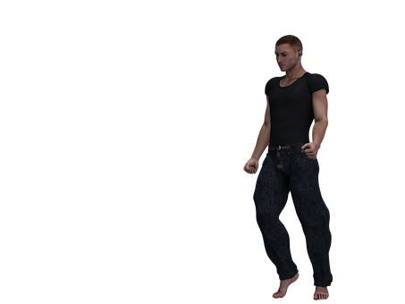 Casual Man Standing Dark Background PNG image
