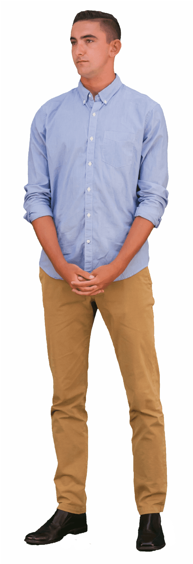 Casual Man Standing Green Screen Background PNG image