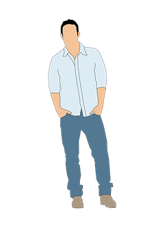 Casual Man Standing Vector Illustration PNG image