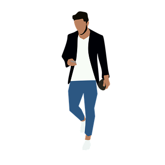 Casual Man Walking Vector PNG image