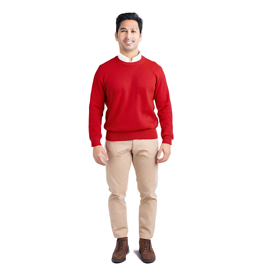 Casual Red Sweater Png 19 PNG image