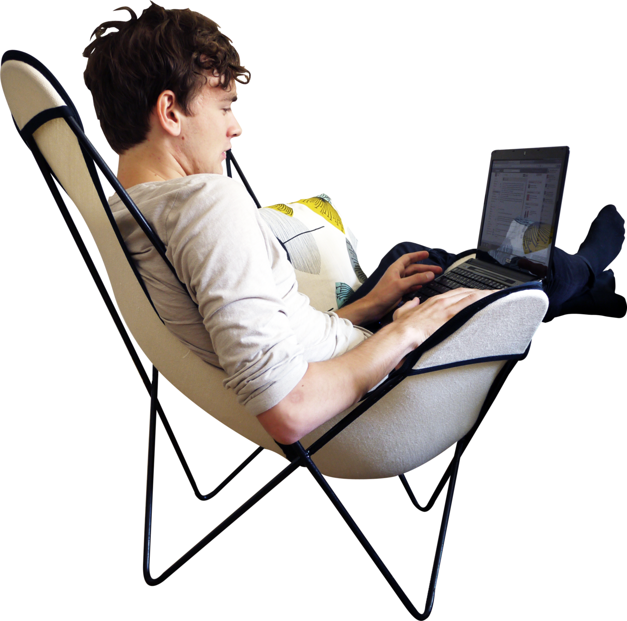 Casual Remote Work Setup PNG image