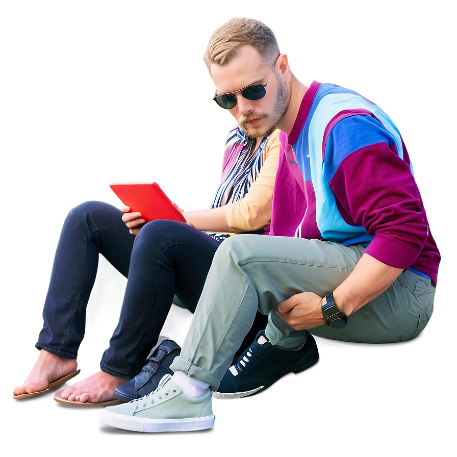 Casual Sitting Poses Group Png Idf PNG image