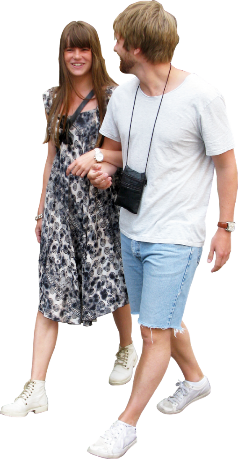 Casual Stroll Couple Summer Outfits PNG image