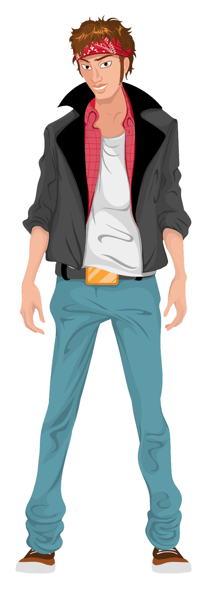 Casual Style Animated Young Man PNG image