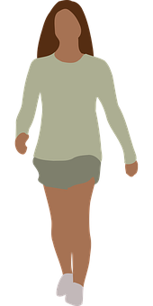 Casual Walking Woman Silhouette PNG image