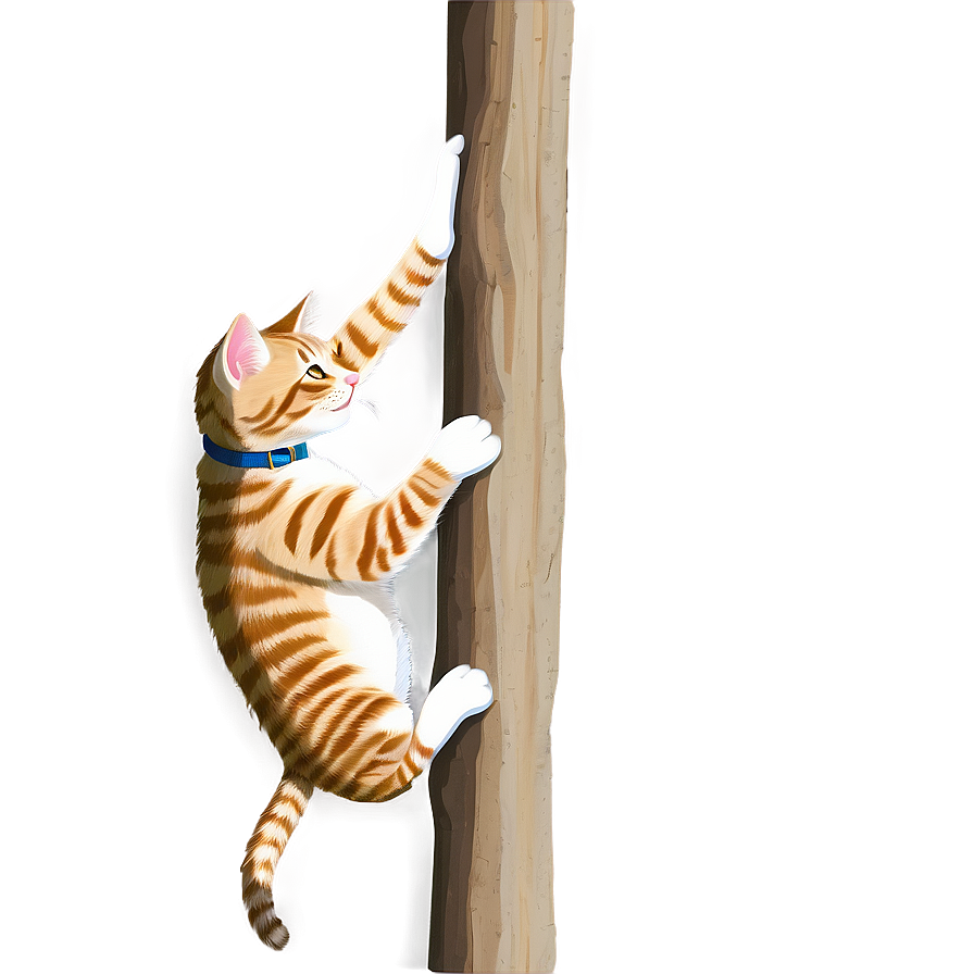 Cat Climbing Adventure Png A PNG image