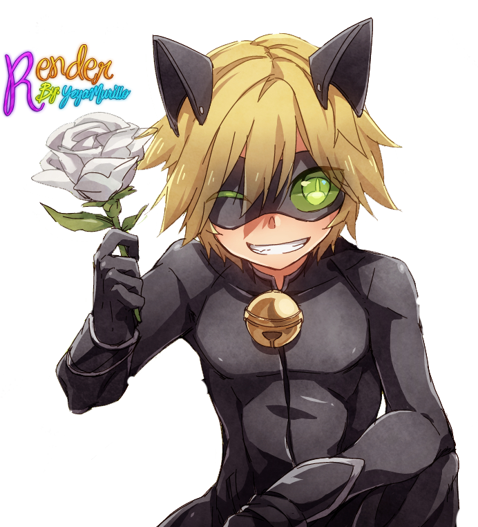 Cat Eared Anime Character With Rose PNG image