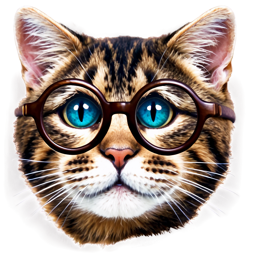 Cat Face With Glasses Png 06122024 PNG image