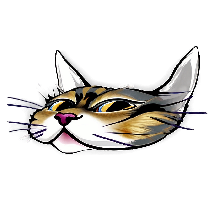 Cat Face With Glasses Png Rgv78 PNG image