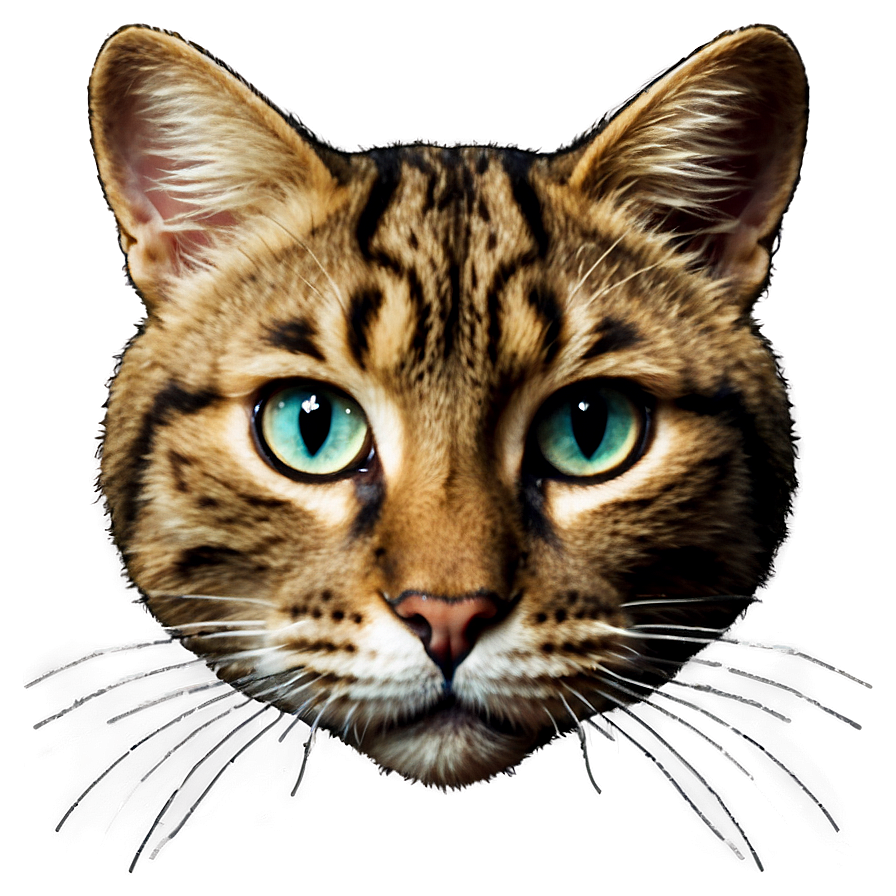 Cat Face With Whiskers Png 06122024 PNG image