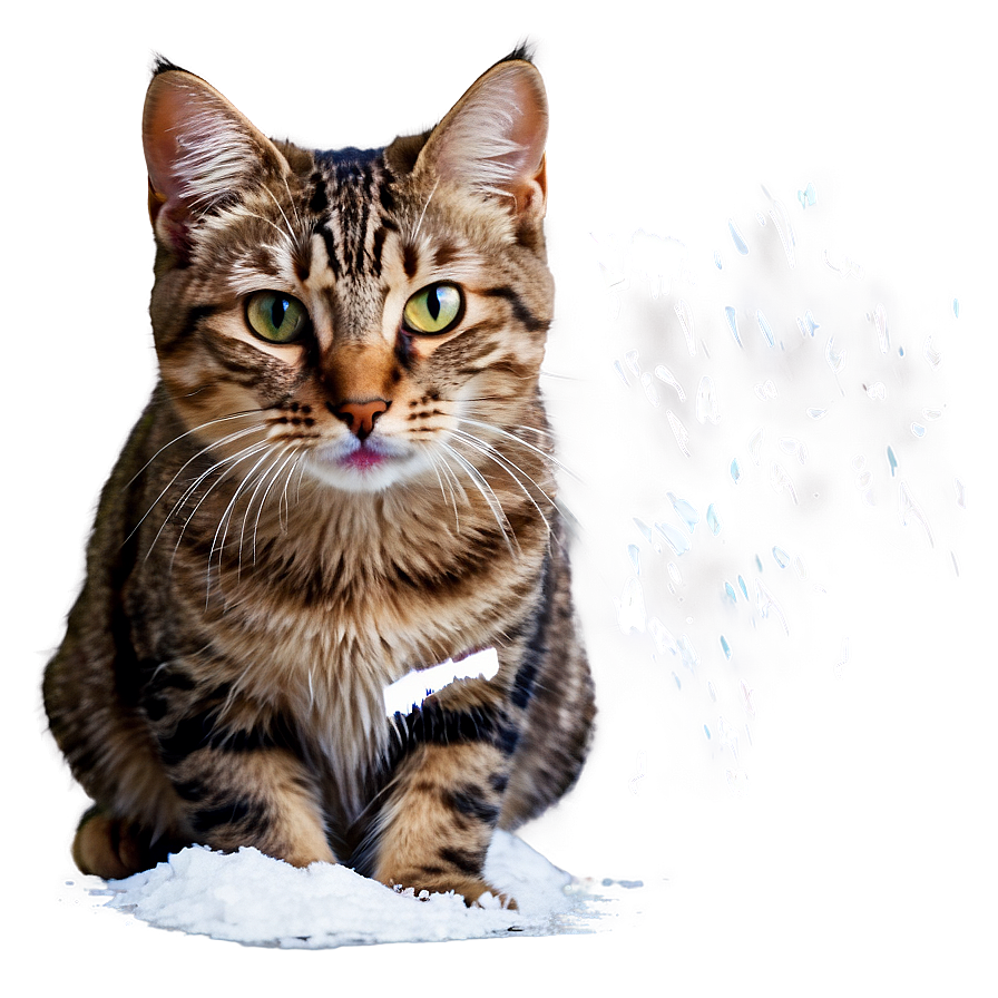 Cat In Snow Winter Png A PNG image
