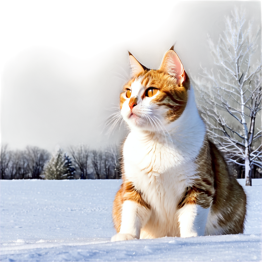 Cat In Snow Winter Png C PNG image