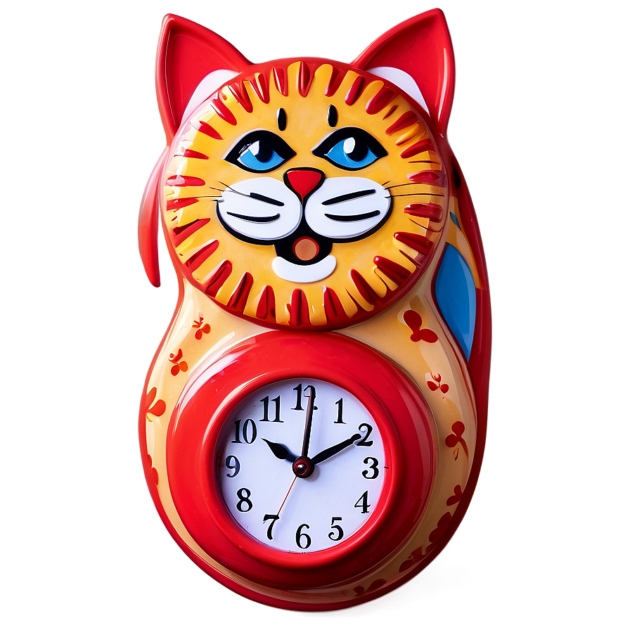 Cat Shaped Clock Png Qje54 PNG image