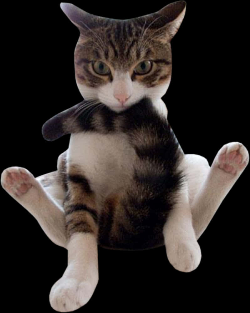 Cat Sitting Like Human Funny Image PNG image
