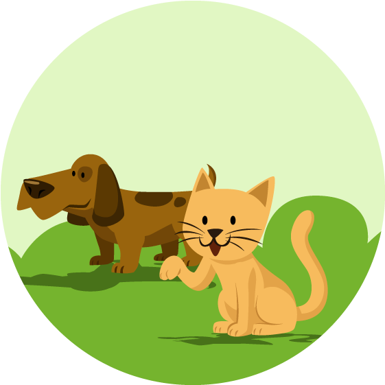 Catand Dog Friends Cartoon PNG image