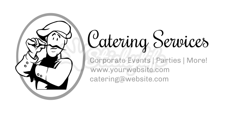 Catering Services Business Card Design PNG image