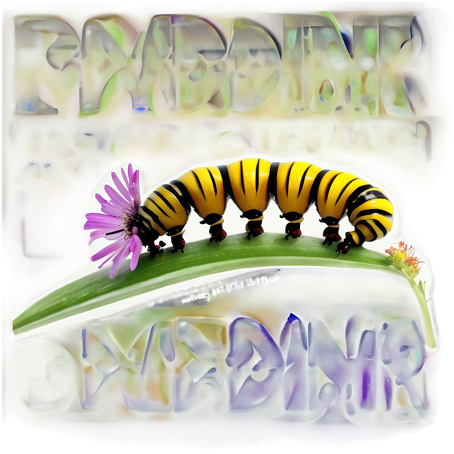 Caterpillar On Flower Png 27 PNG image