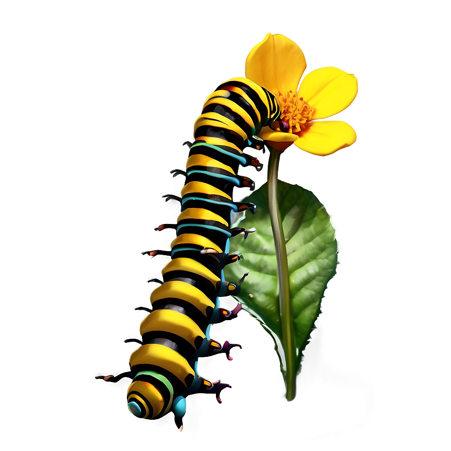 Caterpillar On Flower Png Tgt PNG image