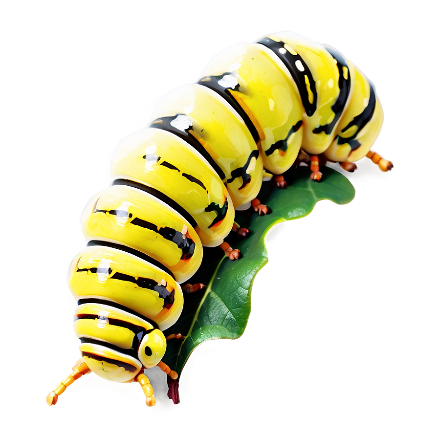 Caterpillar On Leaf Png Guk PNG image