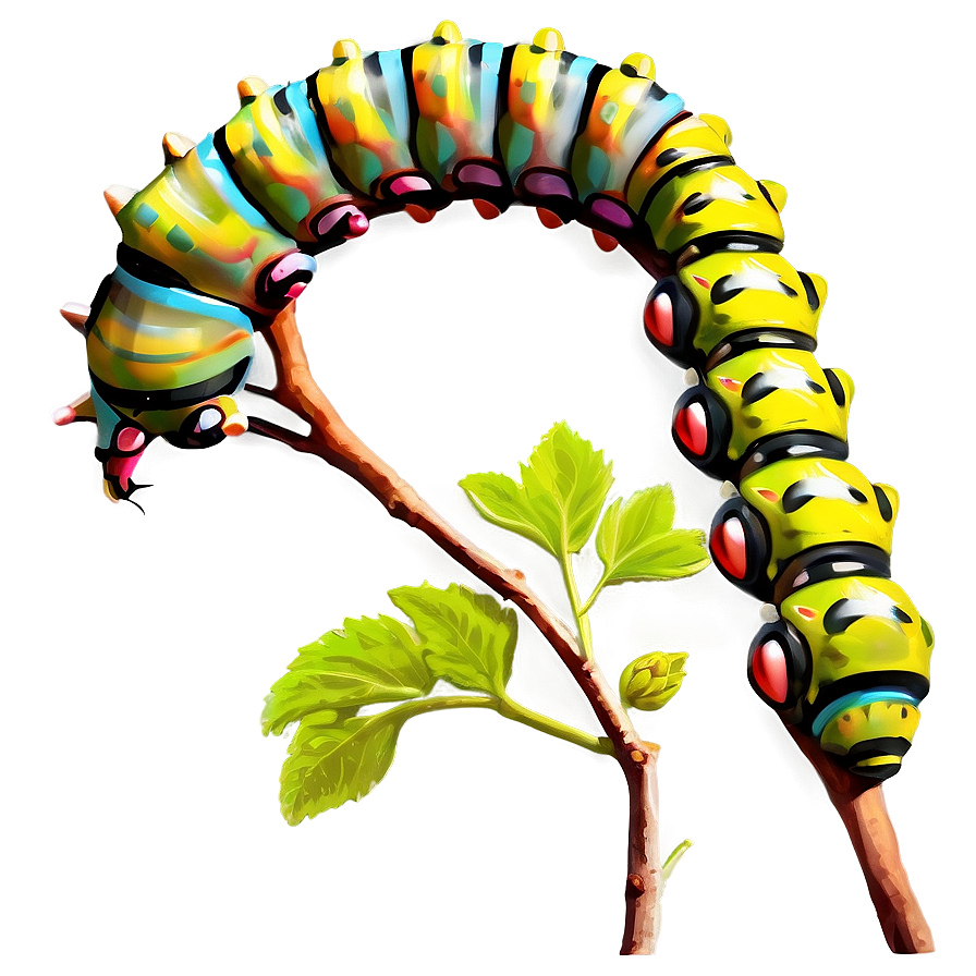 Caterpillar On Twig Png Svt91 PNG image