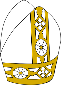 Catholic Bishop Mitre Vector Illustration PNG image