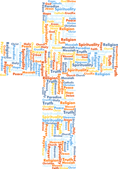 Catholic Faith Word Cloud Cross PNG image