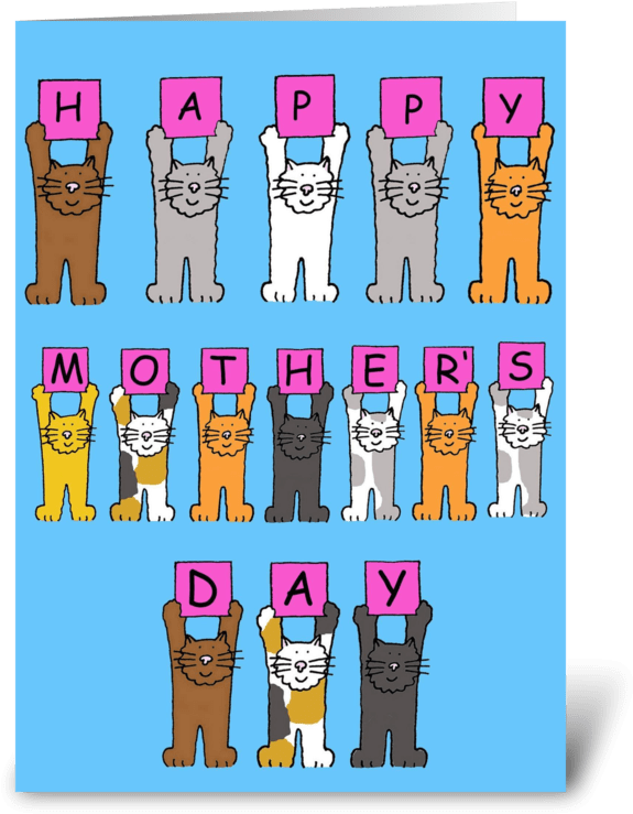 Cats Celebrating Mothers Day PNG image