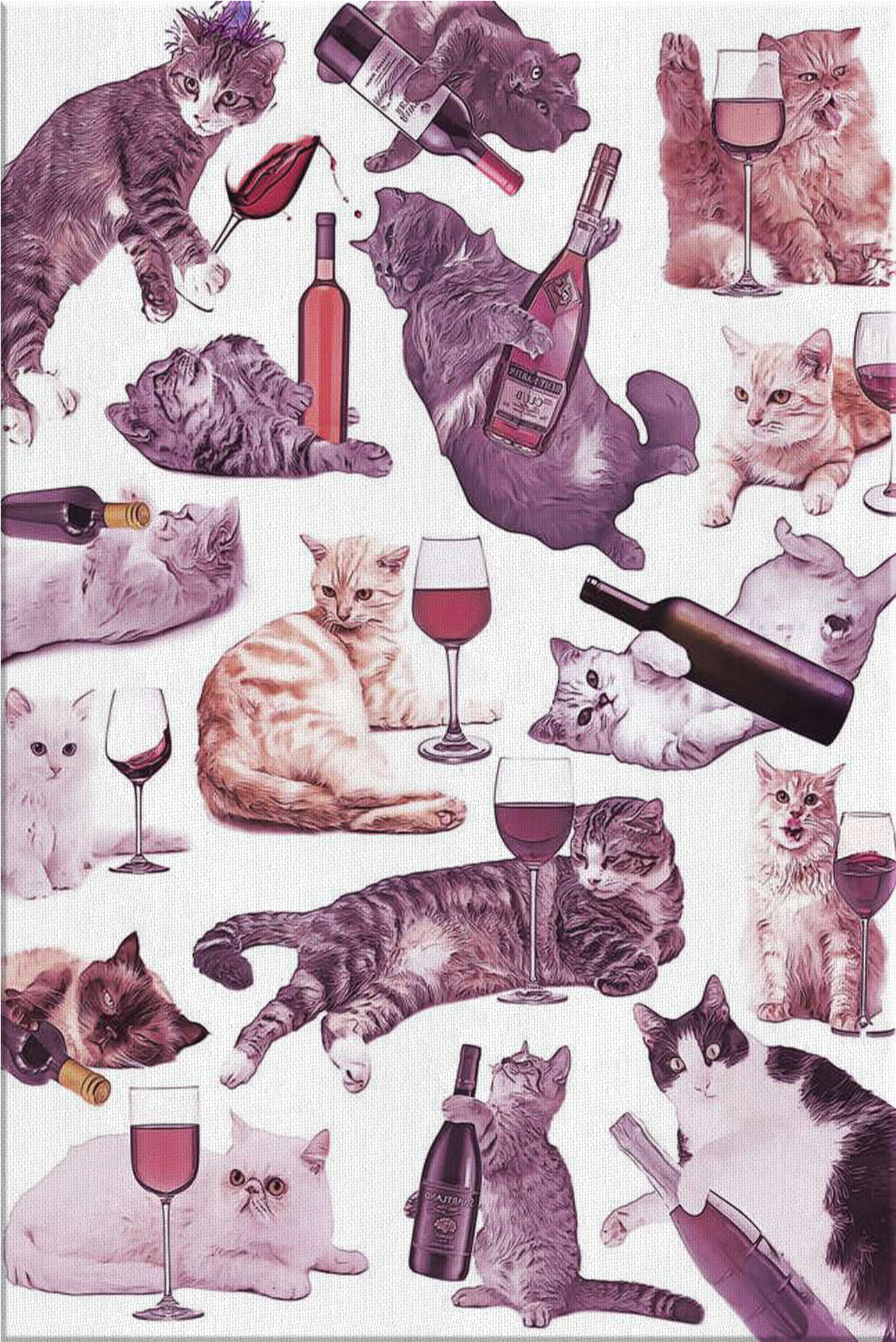 Catsand Wine Pattern PNG image