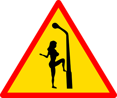 Caution Silhouette Pole Dance Sign PNG image