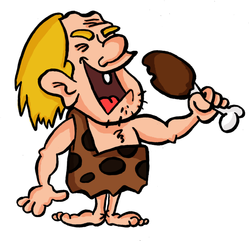 Caveman Cartoon Holding Club PNG image
