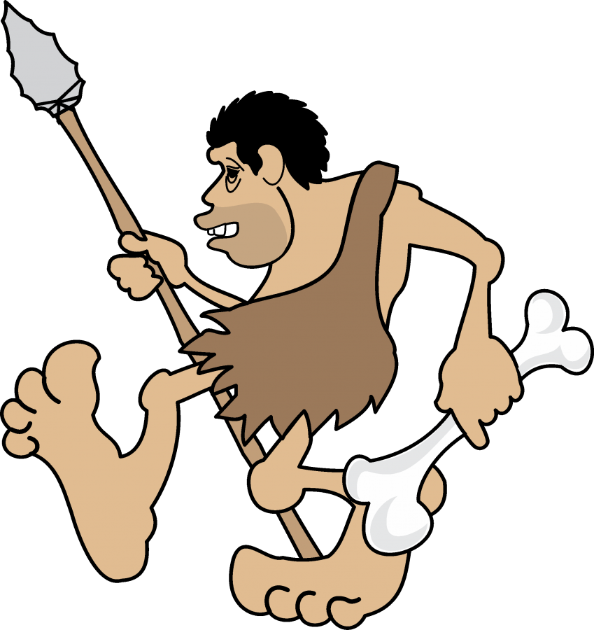 Caveman_with_ Club_and_ Bone PNG image