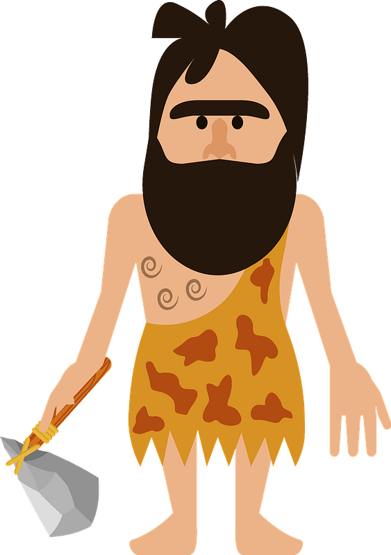 Caveman_with_ Club_and_ Stone_ Tool.png PNG image