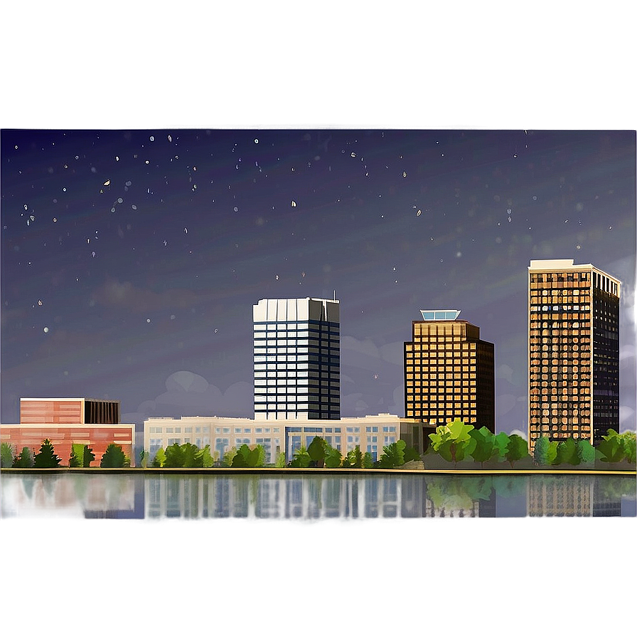 Cedar Rapids Cityscape Png 06122024 PNG image