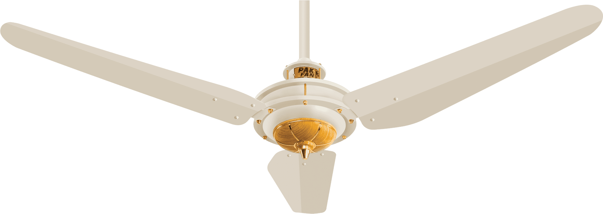 Ceiling Fan White Gold Accents PNG image