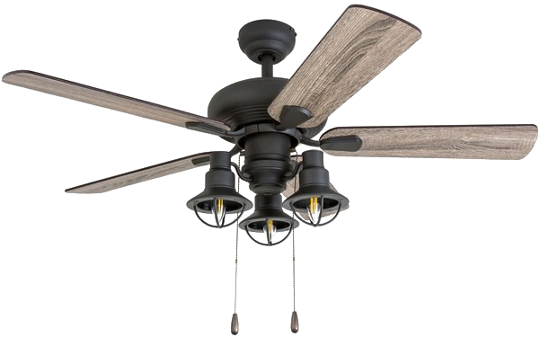 Ceiling Fan With Lightsand Pull Chain PNG image