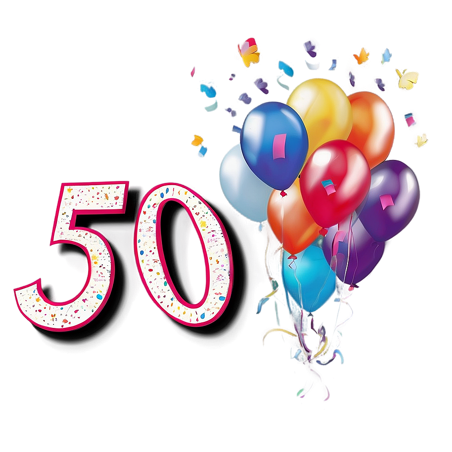 Celebrating 50 Years Birthday Png 06272024 PNG image