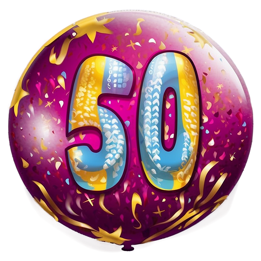 Celebrating 50 Years Birthday Png 06272024 PNG image