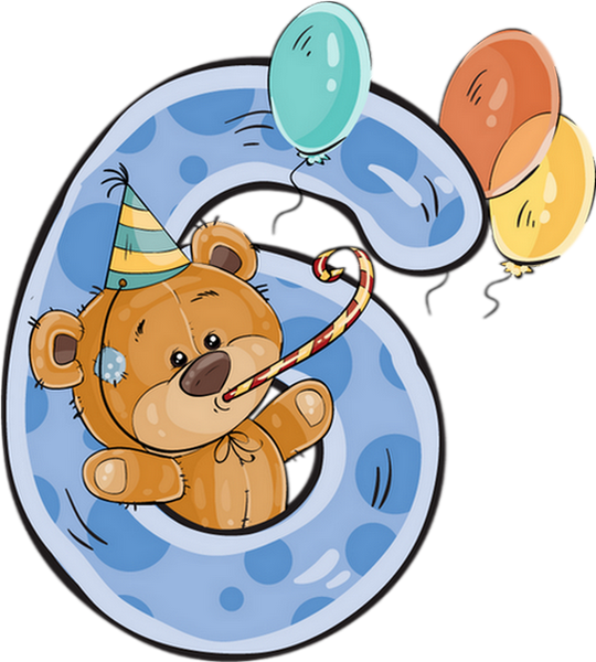 Celebratory Bear Number6 PNG image