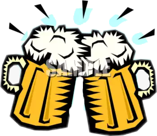 Celebratory Beer Cheers Clipart PNG image