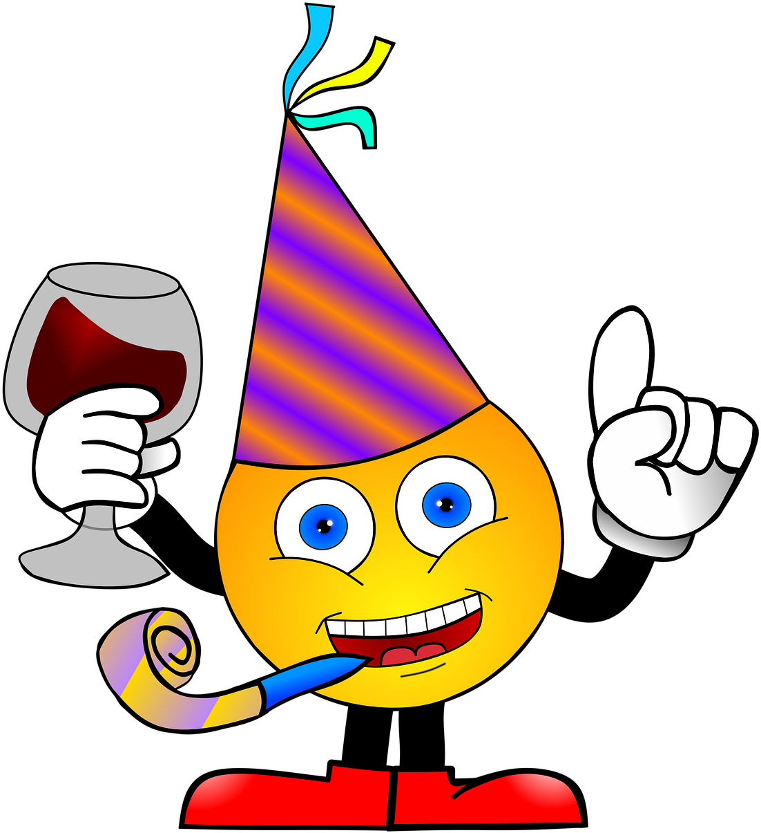Celebratory Cartoon Character New Year Hat PNG image