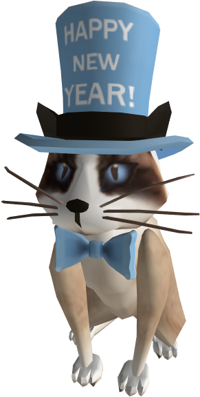 Celebratory Catwith New Year Hat PNG image