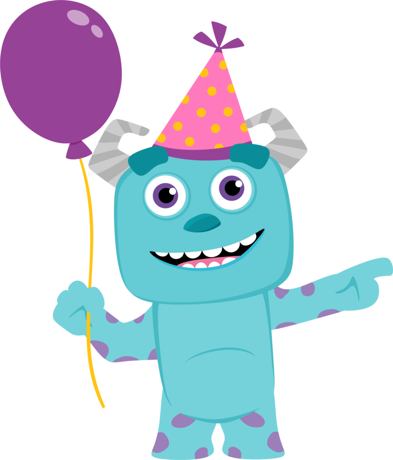 Celebratory Monsterwith Balloon PNG image