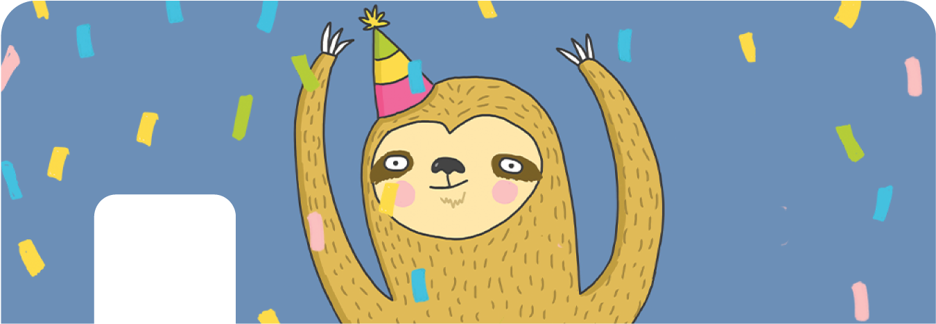 Celebratory Sloth Party Hat PNG image