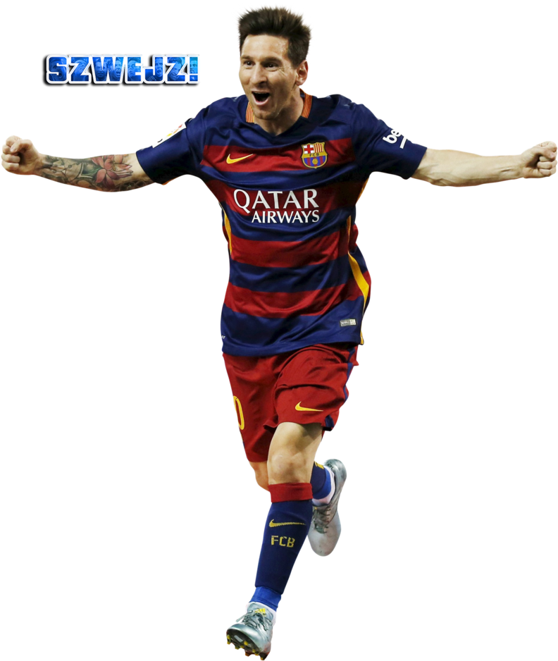 Celebratory Soccer Player F C Barcelona PNG image
