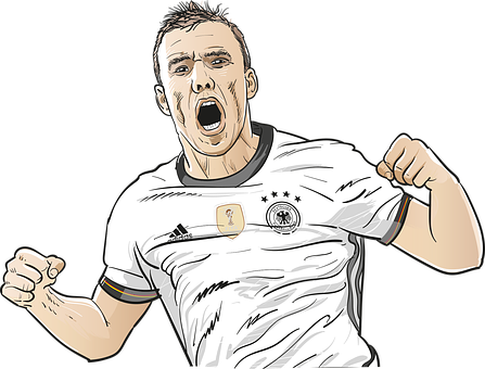 Celebratory Soccer Player Illustration PNG image