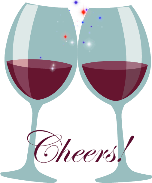 Celebratory Wine Glasses Cheers PNG image