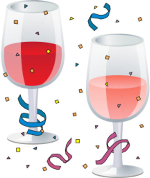 Celebratory Wine Glasses Clipart.png PNG image