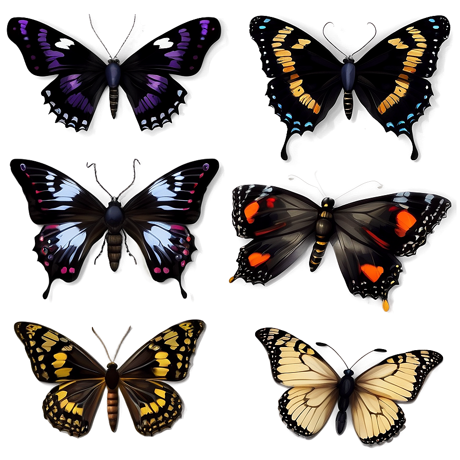 Celestial Black Butterfly Png Bhr PNG image